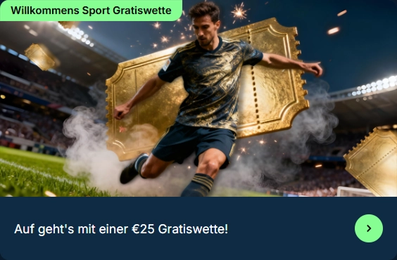 Fußballer mit goldenem €25-Gratiswette-Ticket