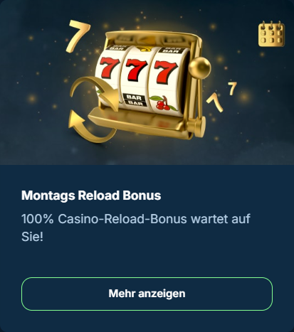 bonus-2 Goldener 777-Automat, 100% Montags-Reload-Bonus