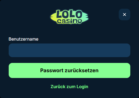 Passwort-zurücksetzen-Formular mit Benutzernamen