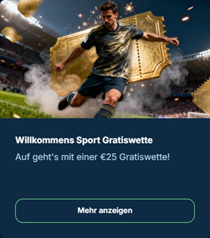 Aktionskarte €25-Gratiswette mit Details-Button